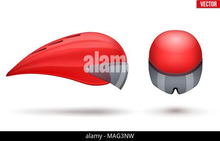 Set of Time trial bicycle helmets Stock Vector