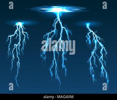 Lightning strike in the night sky Stock Vector Image & Art - Alamy