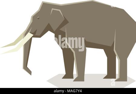 Flat geometric Asian Elephant Stock Vector