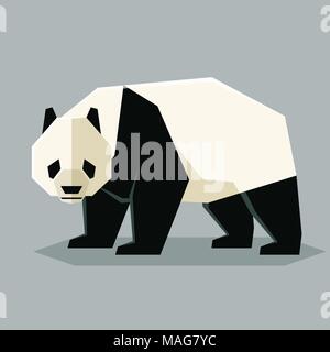 FLat geometric Giant Panda Stock Vector