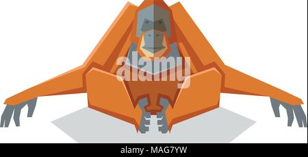 FLat geometric orangutan Stock Vector