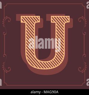 Letters of English Alphabet in vintage brown style design in vector Stock Vector