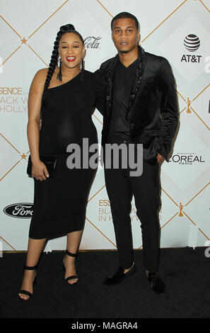 11th Annual Essence Black Women in Hollywood Awards Luncheon 2018 held at the Beverly Wilshire Hotel in Beverly Hills, California.  Featuring: Tia Mowry-Hardrict, husband Cory Hardrict Where: Los Angeles, California, United States When: 01 Mar 2018 Credit: Adriana M. Barraza/WENN.com Stock Photo