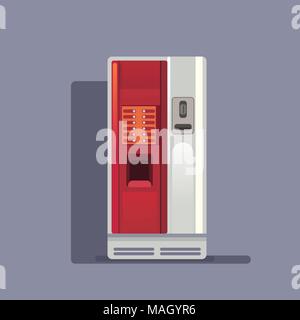 Coffee Vending Machine Realistic On Grey Background Isolated Stock Vector