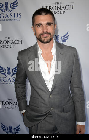 HALLANDALE, FL - JANUARY 28:  Juanes attends The Inaugural $12 Million Pegasus World Cup Invitational, The World's Richest Thoroughbred Horse Race At Gulfstream Park at Gulfstream Park on January 28, 2017 in Hallandale, Florida   People:  Juanes Stock Photo