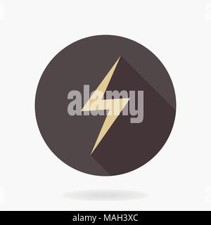 Fine Vector lightningFlat Icon With Lightning Stock Vector