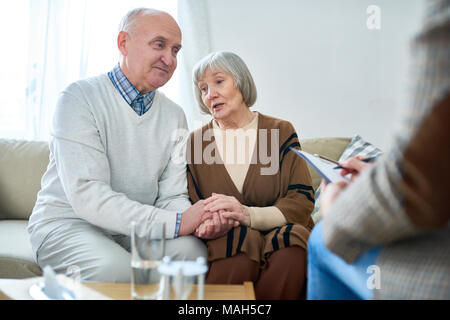 Senior Couple in Therapy Session Stock Photo