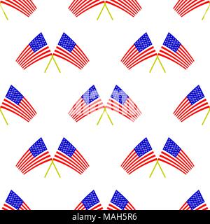 American Flag Seamless Pattern Stock Vector