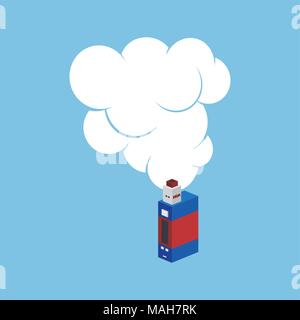 isometric block electric cigarette personal vaporizer vector art Stock Vector