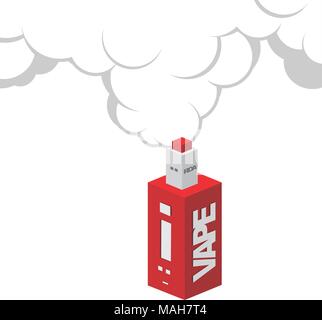 isometric block electric cigarette personal vaporizer vector art Stock Vector