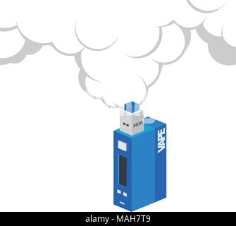 isometric block electric cigarette personal vaporizer vector art Stock Vector