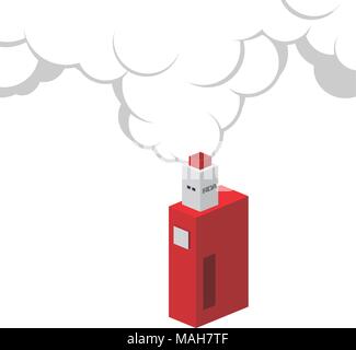 isometric block electric cigarette personal vaporizer vector art Stock Vector