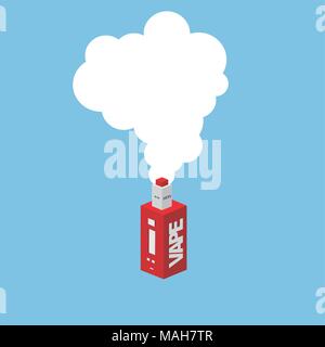 isometric block electric cigarette personal vaporizer vector art Stock Vector
