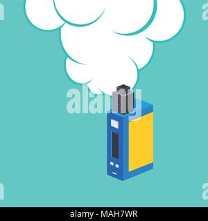 isometric block electric cigarette personal vaporizer vector art Stock Vector