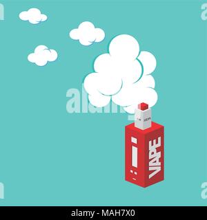isometric block electric cigarette personal vaporizer vector art Stock Vector