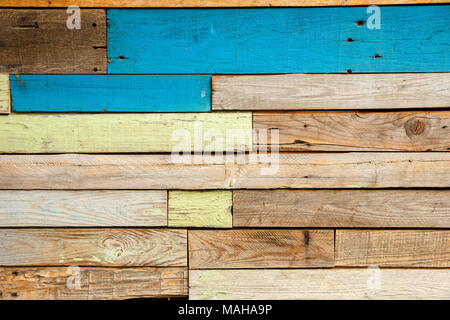 multi-colored painted planks texture for background. Stock Photo