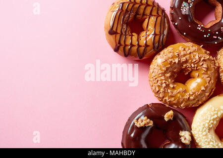 Download Donuts On Pastel Pink Yellow And Blue Background Minimalism Creative Food Composition Flat Lay Style Stock Photo Alamy Yellowimages Mockups