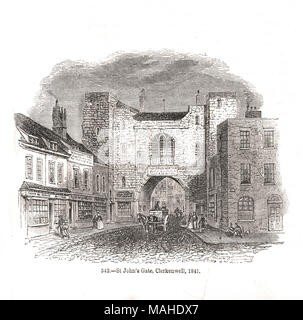 St John's Gate, Clerkenwell,  London, England, 1841 Stock Photo