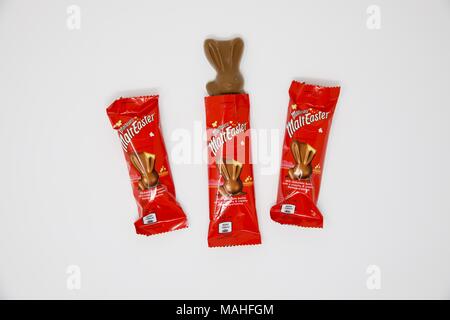 Malteasers Easter Bunnies on a white background Stock Photo
