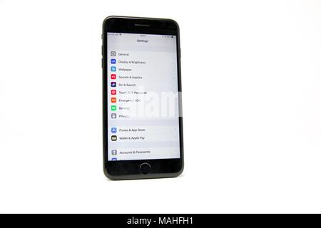 iPhone 7 Plus on white background Stock Photo