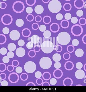 Violet Spots And Circles Seamless Pattern. Confetti Wrapping Paper Pattern. Stock Vector