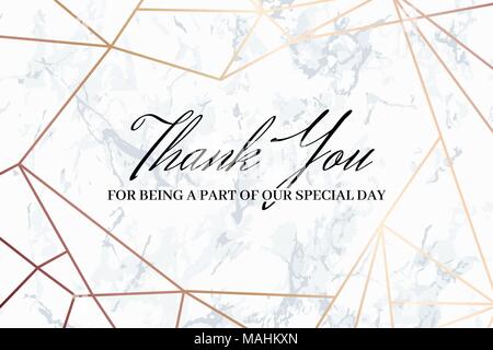 Thank you geometric design card template Stock Vector