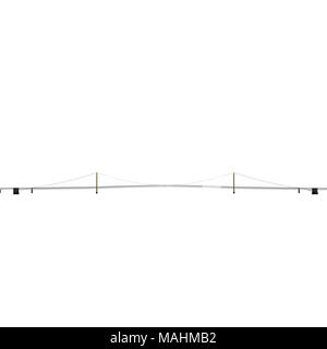 Mackinac Bridge Isolated on white. 3D illustration Stock Photo