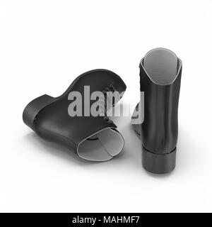 Black women's boot isolated on white. 3D illustration, clipping path Stock Photo