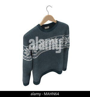 Download Sweatshirt hanging on wooden hanger isolated on white ...