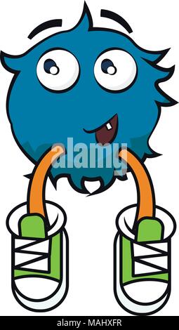 Vector flat illustration of monster. Isolated on white background. Element for design. Cartoon. Stock Vector