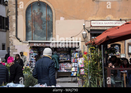 Piazza Santo Spirito Florence Italy. Stock Photo