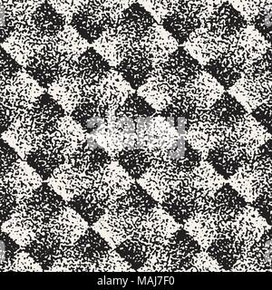 Abstract noisy textured geometric shapes background. Vector seamless vintage grungy pattern. Stock Vector