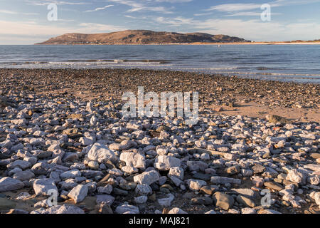 Great Orme at Llandudno on the North Wales coast from Conwy Morfa on a sunny day Stock Photo