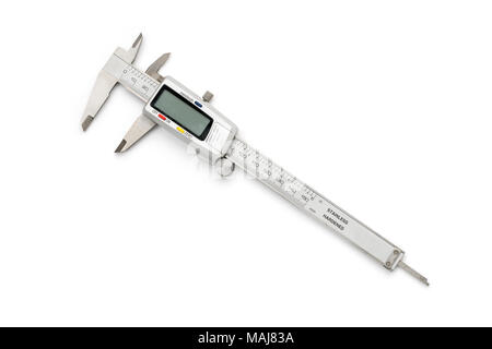digital vernier caliper isolated on white Stock Photo