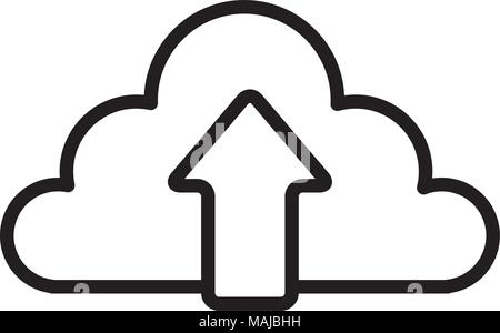 cloud computing with arrow upload vector illustration design Stock Vector