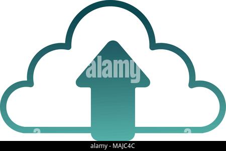 cloud computing with arrow upload vector illustration design Stock Vector