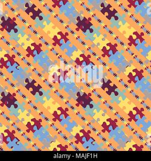 Seamless repeating pattern consisting of puzzles Stock Vector
