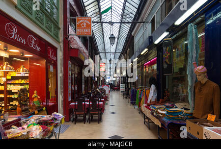 The Passage Brady is one of the famous Parisian passages , France. Stock Photo