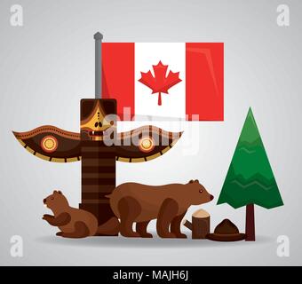 canada country symbols Stock Vector