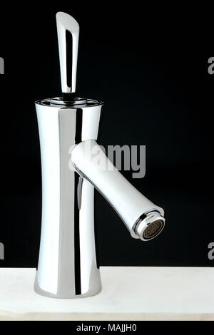 Modern water-supply faucet mixer for water Stock Photo