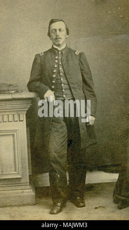 Full-length portrait of a man in uniform. Title: Unidentified Officer (Union).  . between 1861 and 1865. Brown's Gallery, Little Rock Stock Photo