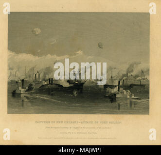 Capture of New Orleans. Attack on Fort Phillip Stock Photo - Alamy