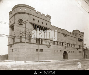 Title: Battery 'A' Armory. St. Louis Light Artillery. Missouri National Guard. Grand and Rutger Avenues.  . circa 1896. Stock Photo