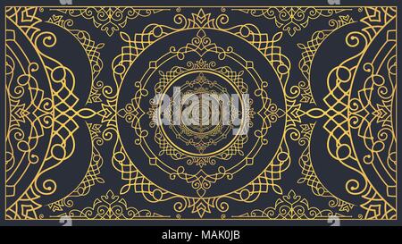 Lace patterns with golden gradient to create this beautiful structure. The background can be easily removed from the vector file and the lace's color Stock Vector