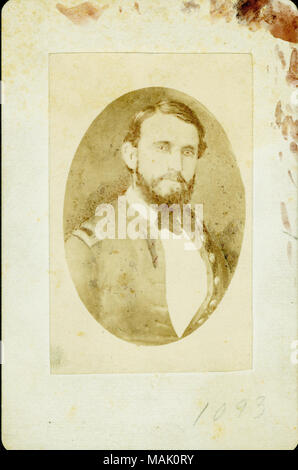 Bust portrait of a man in uniform. 'Jackson (Stonewall) in the Mexican War. Jackson (Stonewall) during Mexican War. Halftone Reduce to size of photo paper pasted on the card and square up outside lines - . No borders. Order no 9.' (written on reverse side). Title: Jackson (Stonewall) in the Mexican War, General (Confederate).  . between 1861 and 1865. Stock Photo