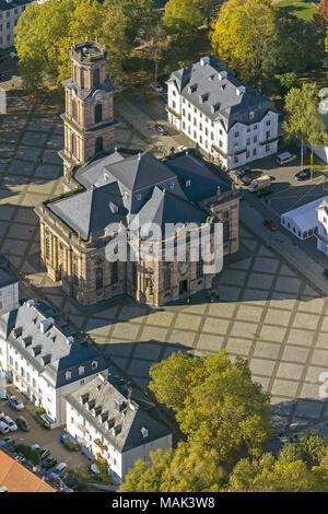 Aerial view, Baroque Ludwigs church, Ludwigsplatz, Saarbrücken, Saarland, Germany, Europe, birds-eyes view, aerial view, aerial photography, aerial ph Stock Photo