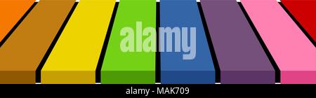 Empty colorful tabletop display over transparent background. Vector illustration, EPS10. Stock Vector