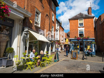 Looking down Church Street from Castle Square, Ludlow, Shropshire, England, UK Stock Photo