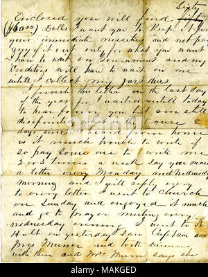 Title: Letter from Jno. T. Duff, Cairo, to [his family], December 31, 1861  . 31 December 1861. Duff, John T. Stock Photo