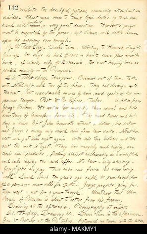 Describes a letter from George Bolton, in which he writes about his farm in Canada.  Transcription: exhibits the dreadful egotism commonly attendant on suicides. Most men seem to think their death's by their own hand will cause produce a very great sensation. [Henry William] Herbert's prayer wont be respected by the press, but Silence will settle down upon his memory soon enough. 19. Wednesday. Down town. Writing to Hannah [Bennett], at night. [Robert] Gun up. He says he had $1000 in bank some few months back, of which only $2 remain, the rest having been expended mainly on the Picayune. 20. T Stock Photo